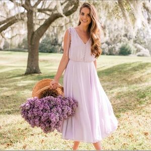 Gal Meets Glam Hillary Dot Chiffon Midi Dress